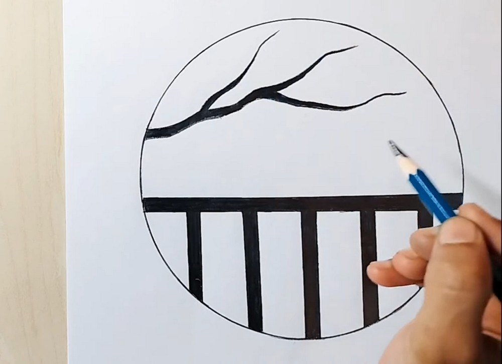 Circle Scenery Drawing