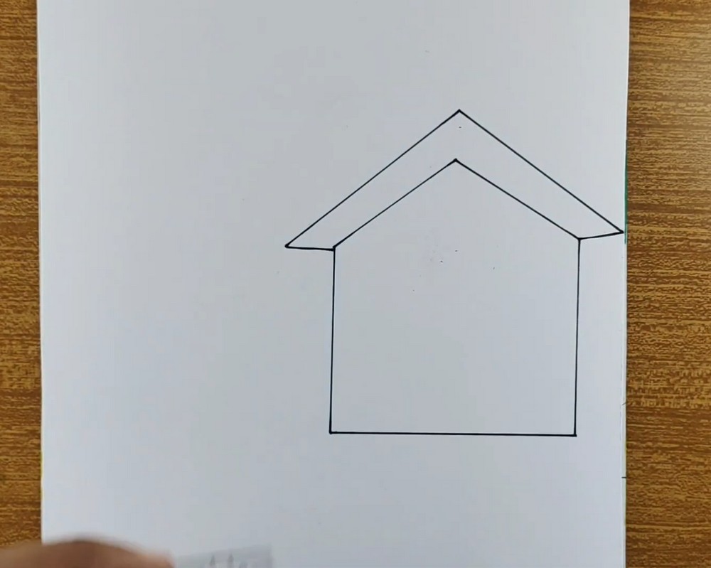 Easy Colorful House Drawing