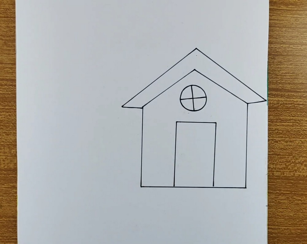 Easy Colorful House Drawing