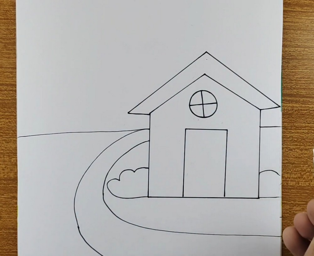 Easy Colorful House Drawing