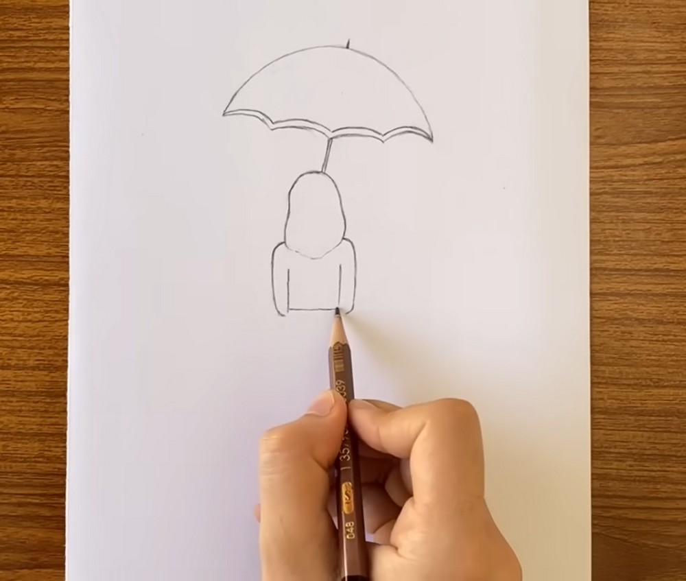How to Draw a Girl with Umbrella Step by Step
