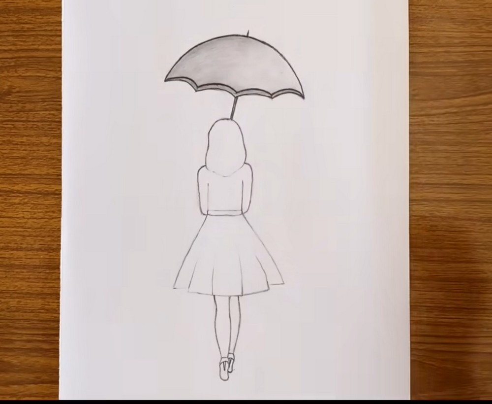 How to Draw a Girl with Umbrella Step by Step