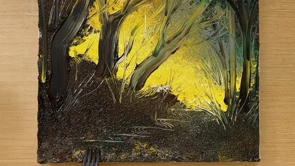 Painting a Yellow Forest Road