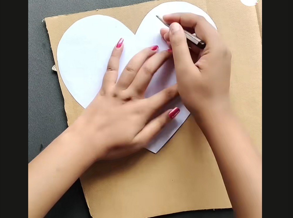 Paper heart wall hanging