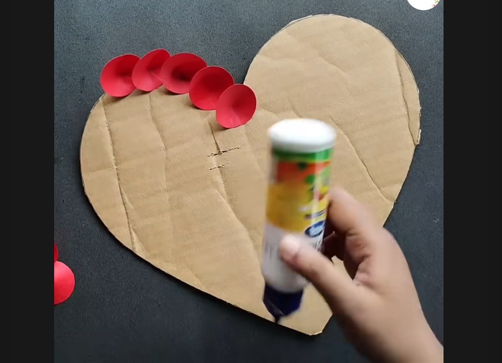 Paper heart wall hanging