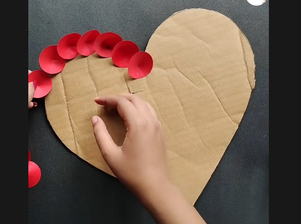 Paper heart wall hanging