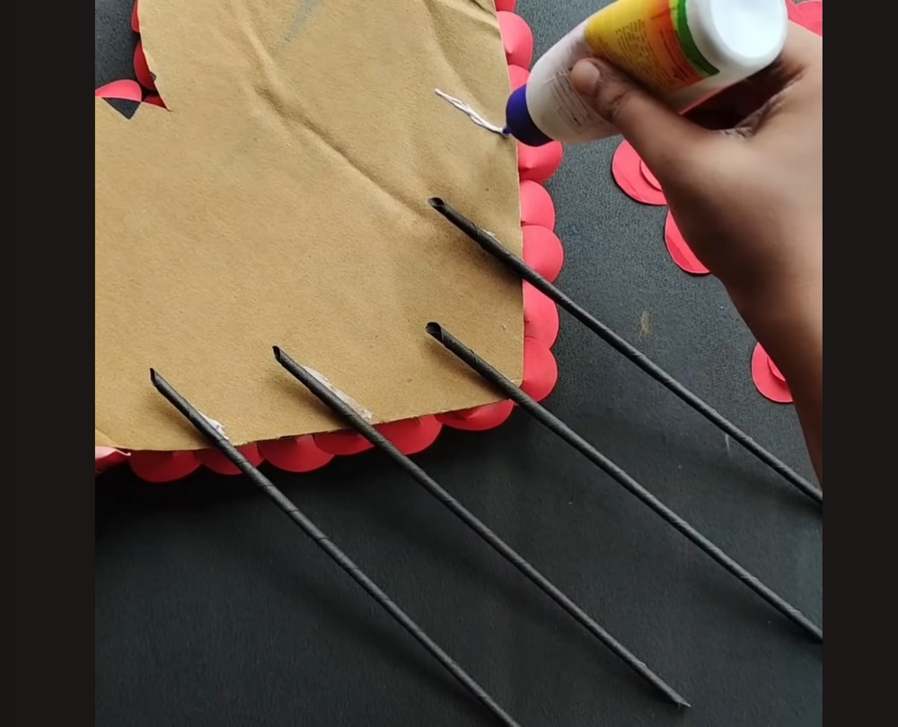 Paper heart wall hanging