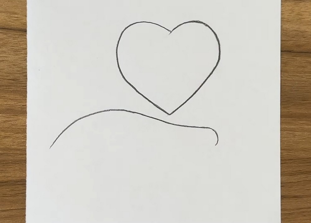 Pencil Drawing of Hand with Heart