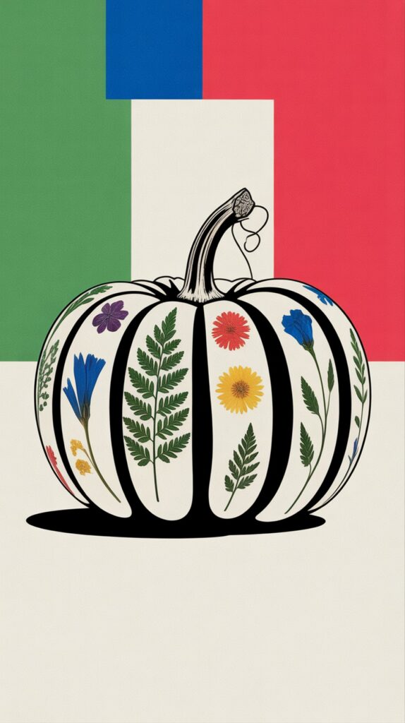 Pressed Flower Pumpkin Art