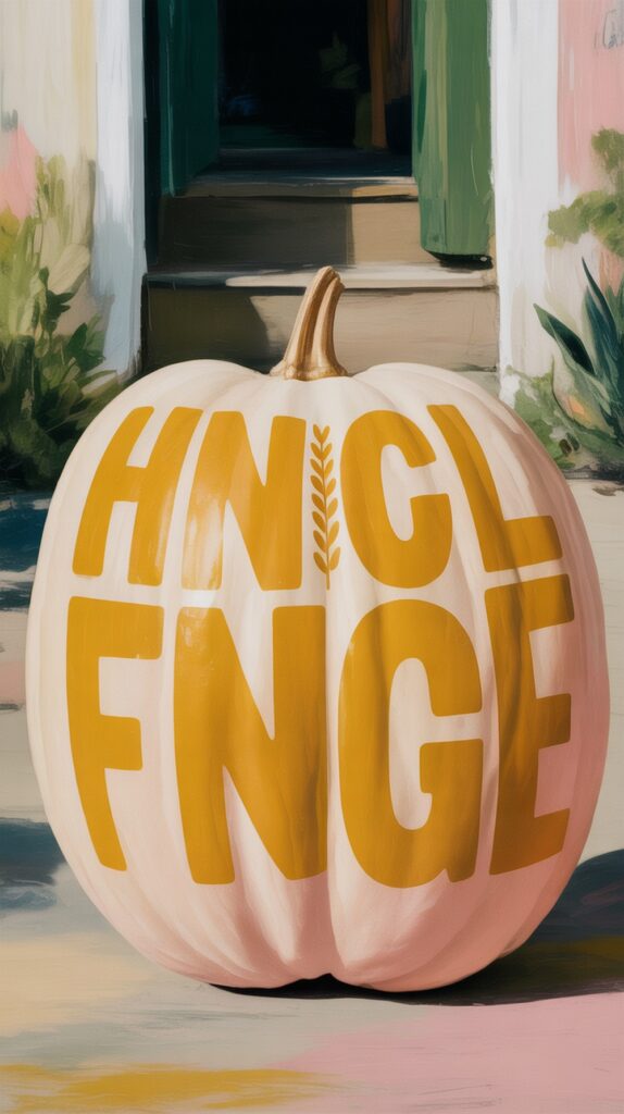 Typographic Pumpkin Art with Stencils or Vinyl