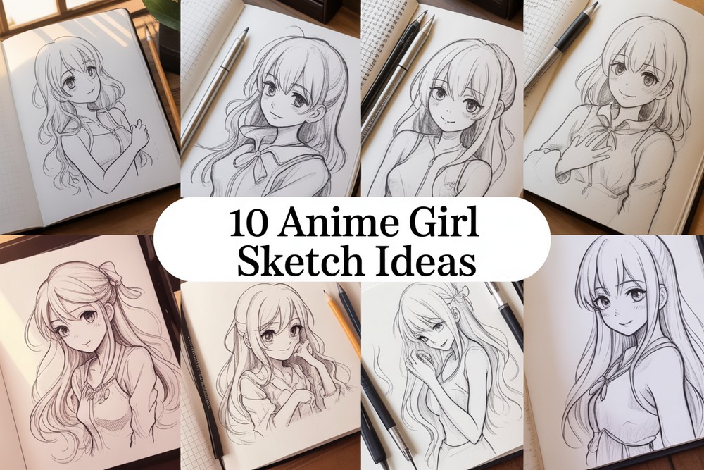 10 Anime Girl Sketch Ideas