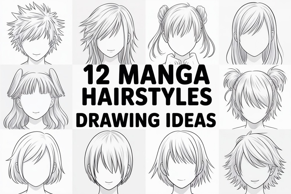 12 Manga Hairstyles Drawing Ideas