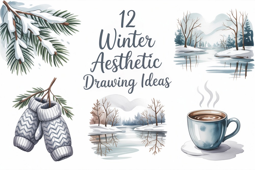 12 Winter Aesthetic Drawing Ideas - Draw And Colour
