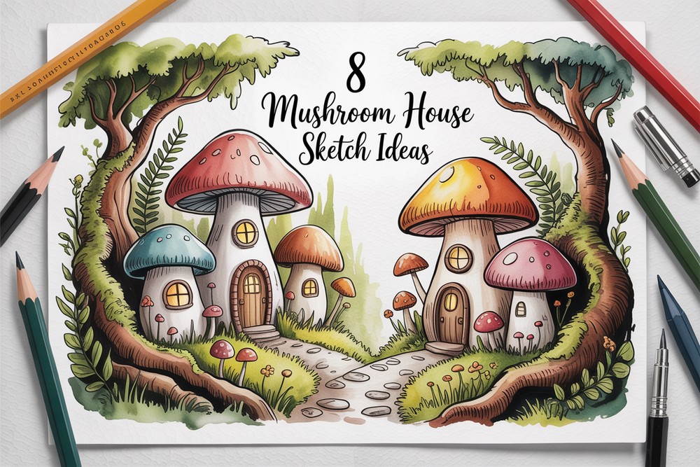 8 Mushroom House Sketch Ideas