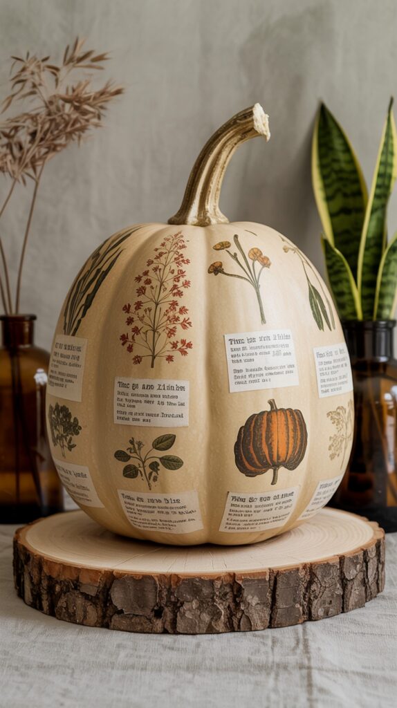 Botanical Specimen Pumpkin Painting