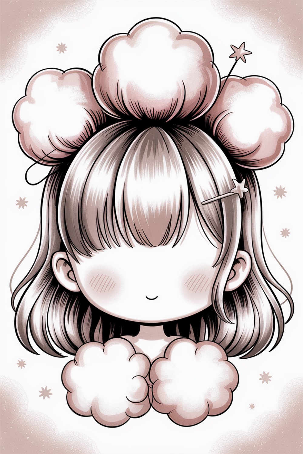 Chibi Exaggerated Fluff Manga Hairstyles Drawing