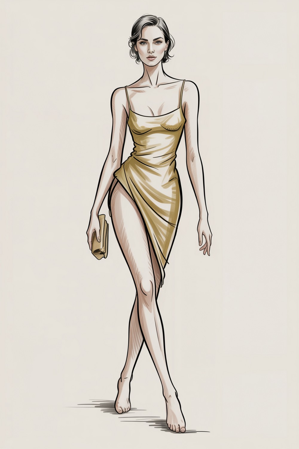 Contrapposto S-Curve Fashion Figure Sketch Pose