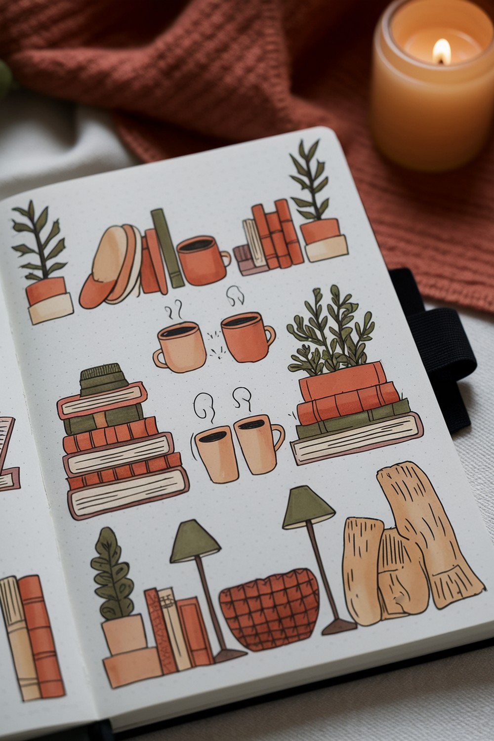 Cozy Home Bullet Journal Doodles Drawings