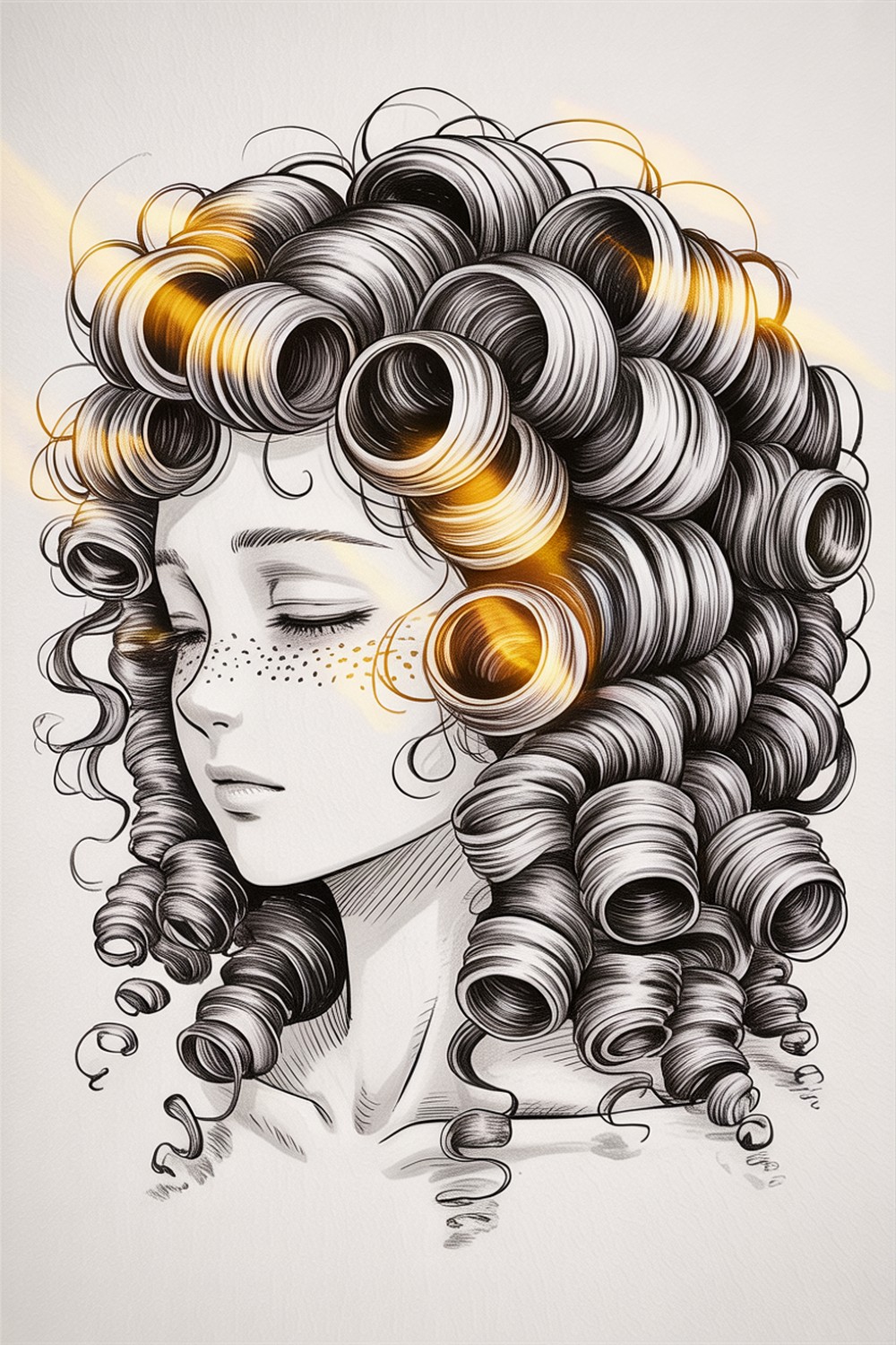 Curly Perm and Ringlets Manga Hairstyles Drawing