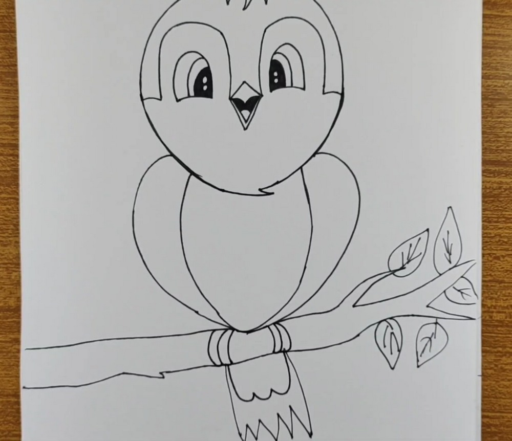 Cute Blue & Yellow Bird Drawing and Coloring Tutorial