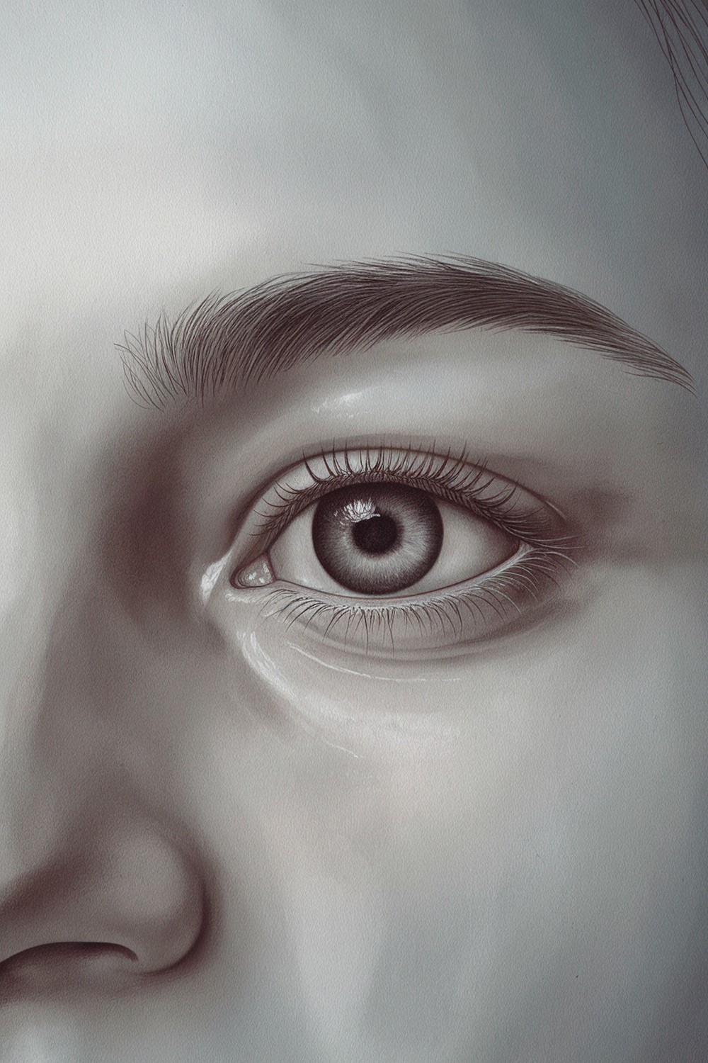 Eyes that glow without hard outlines