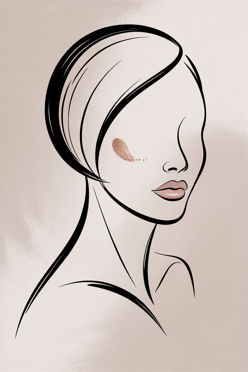 Fashion Editorial Minimalist Line Face Drawing