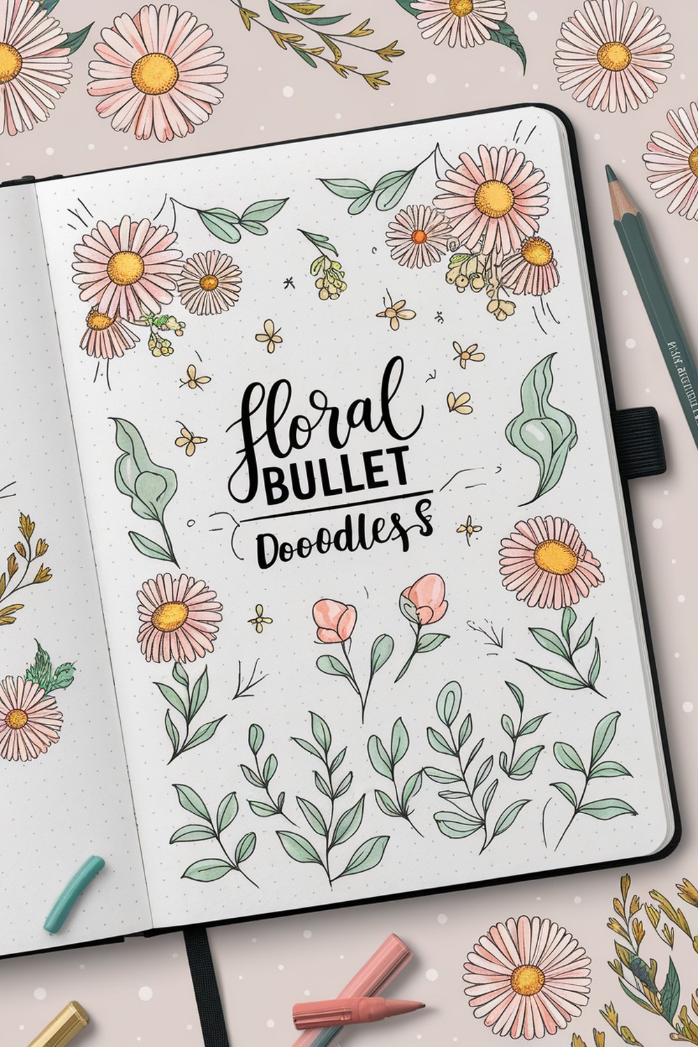 Floral Bullet Journal Doodles Drawings