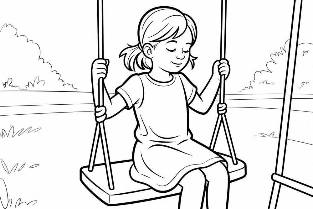 Girl Sitting on a Swing