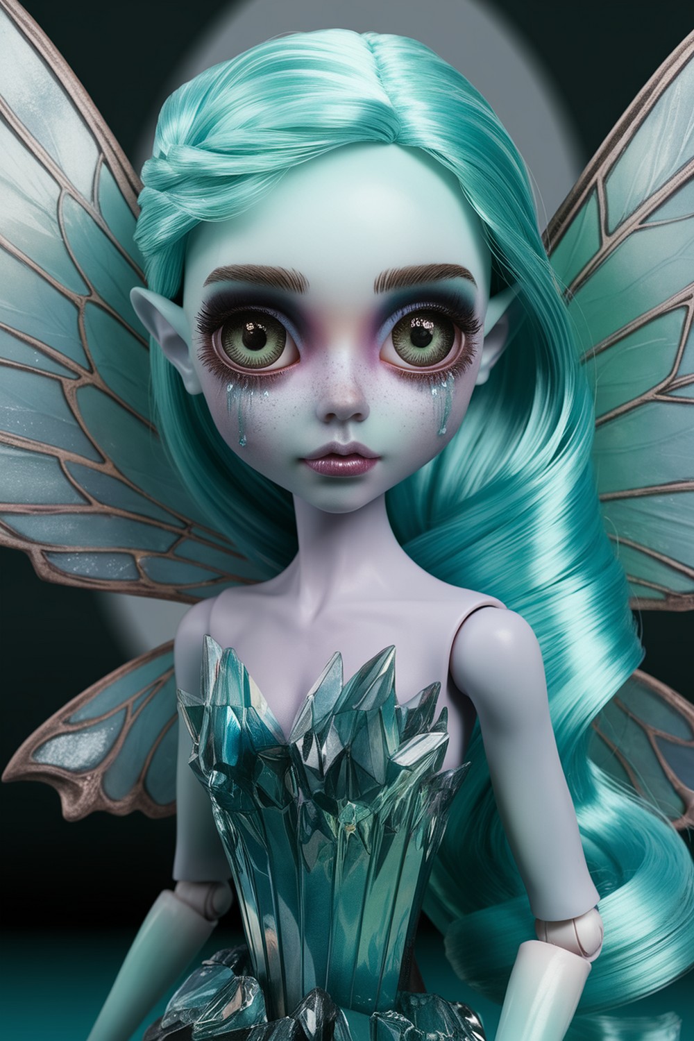 Glassy eyes luminous gaze without harsh outlines