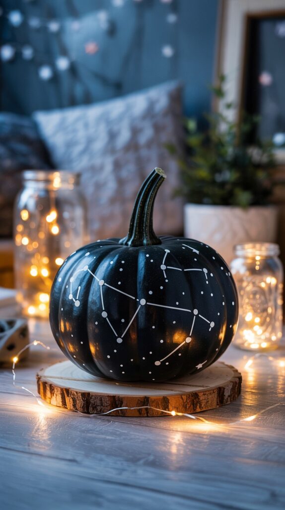 Glow in the Dark Constellation Pumpkin Painting