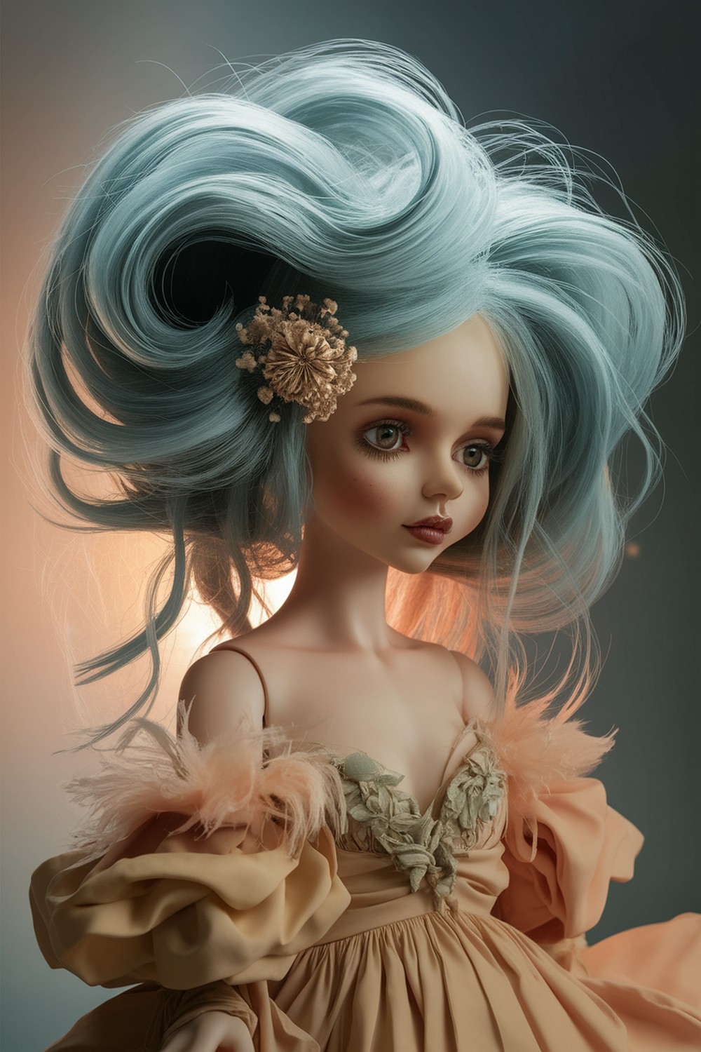 Hair like mist airy masses and soft sheen