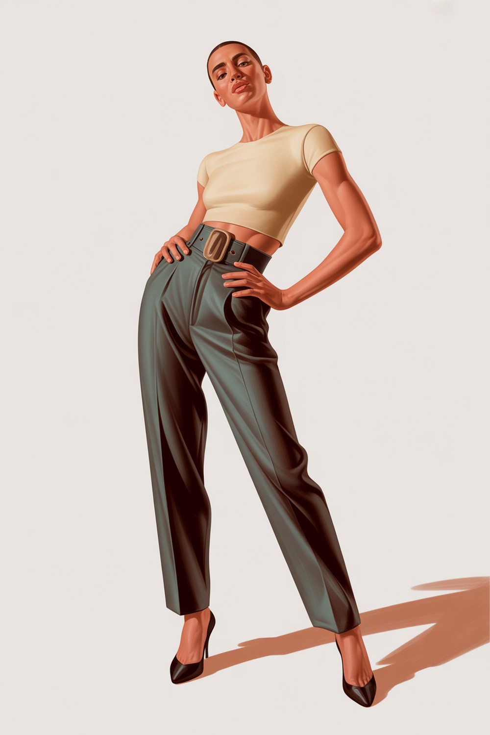 Hip Pop Hand-on-Waist Fashion Figure Sketch Pose