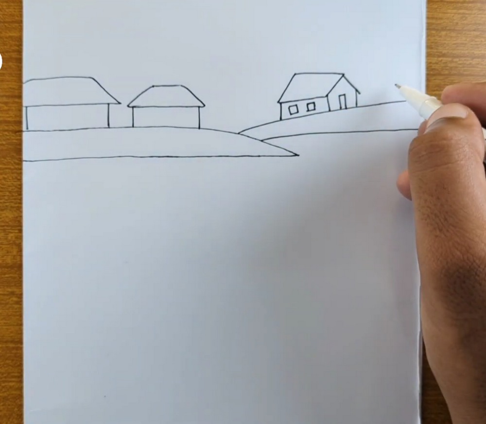 How to Draw & Color Village Scenery