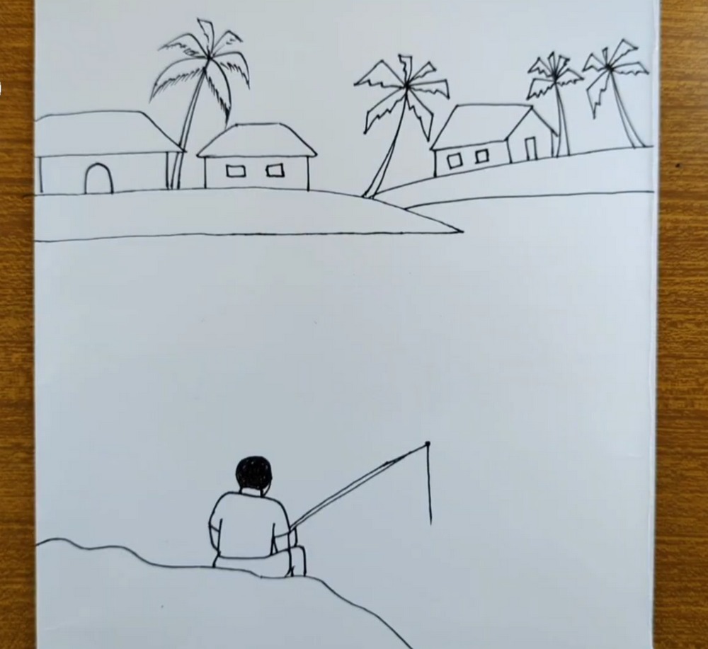 How to Draw & Color Village Scenery