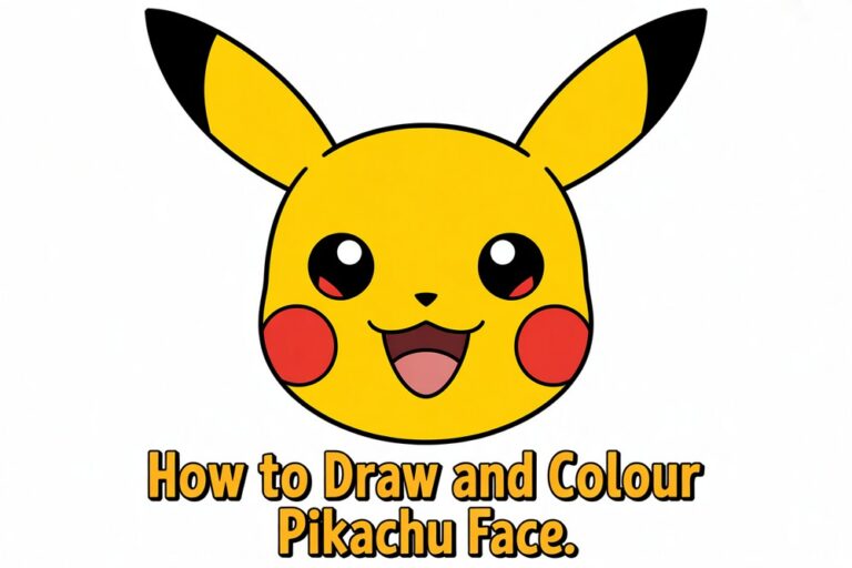How to Draw and Color Pikachu Face