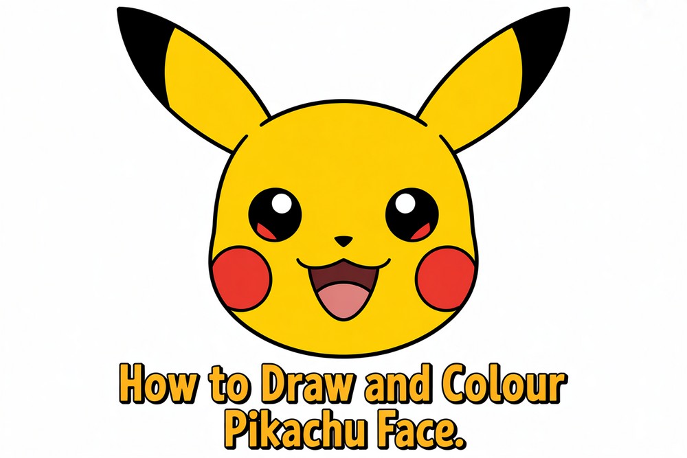 How to Draw and Color Pikachu Face