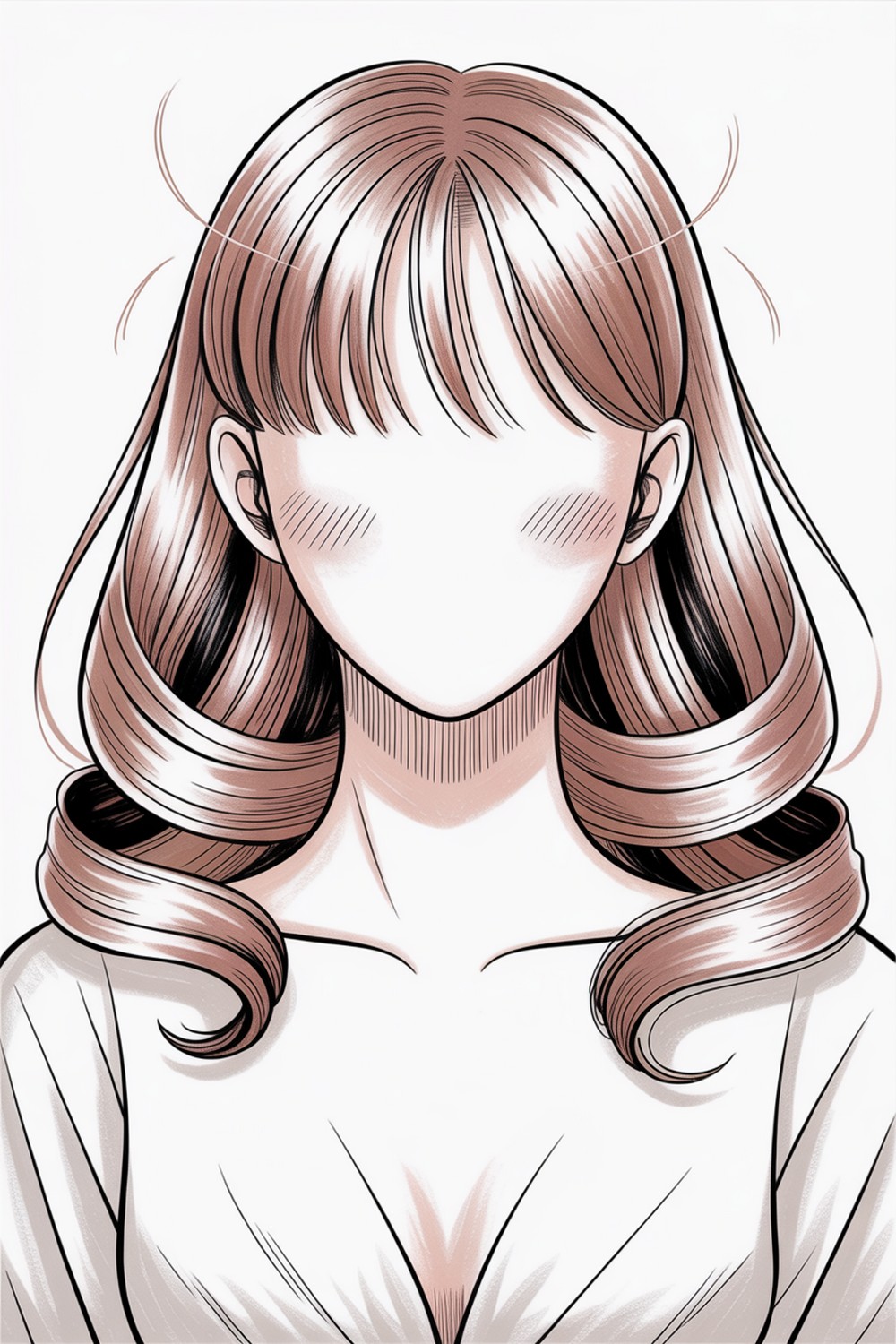 Long Shojo Layers and Curtain Bangs Manga Hairstyles Drawing