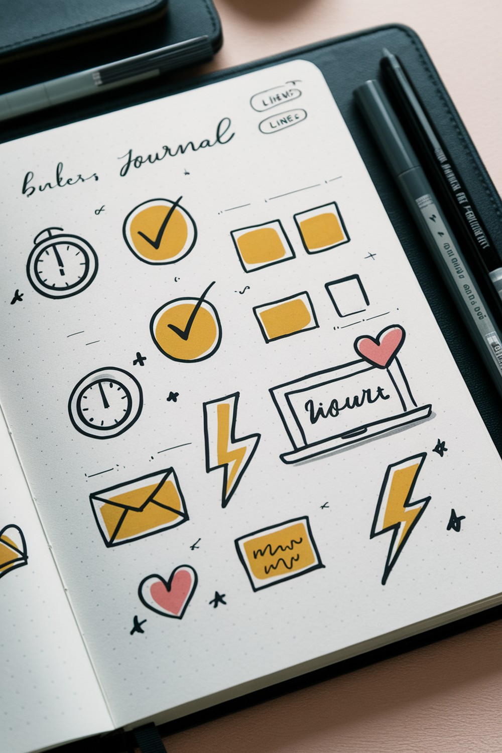 Minimalist Icon Bullet Journal Doodles Drawings