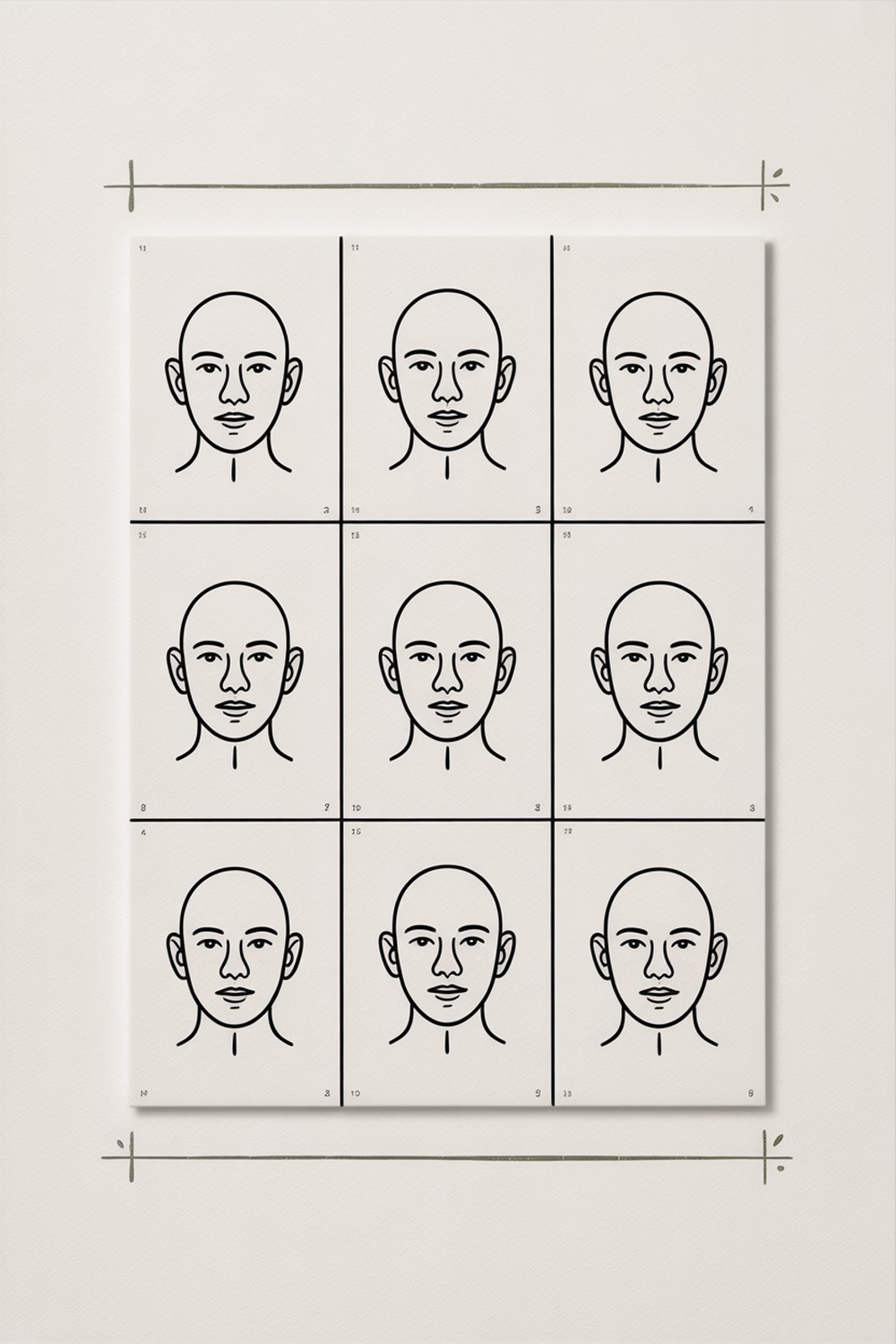Multi-Scale Gallery Grid Minimalist Line Face Drawing
