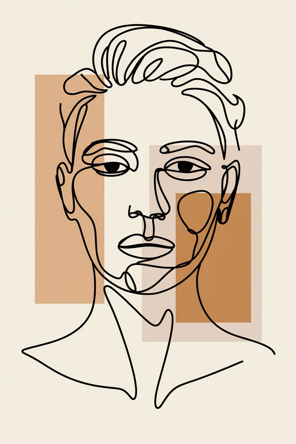 Negative space building structure around the face