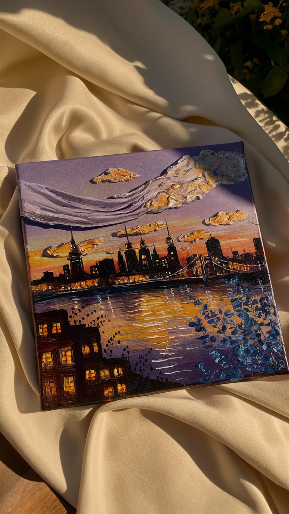 Oil Skyline at Dusk of His Beloved City