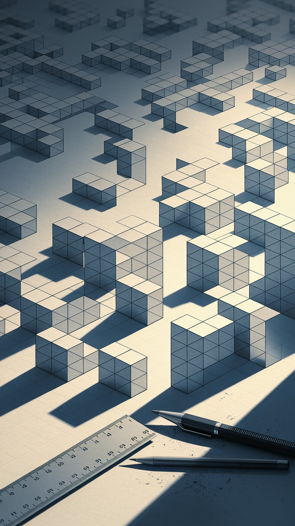 Optical-Illusion Cube Fields