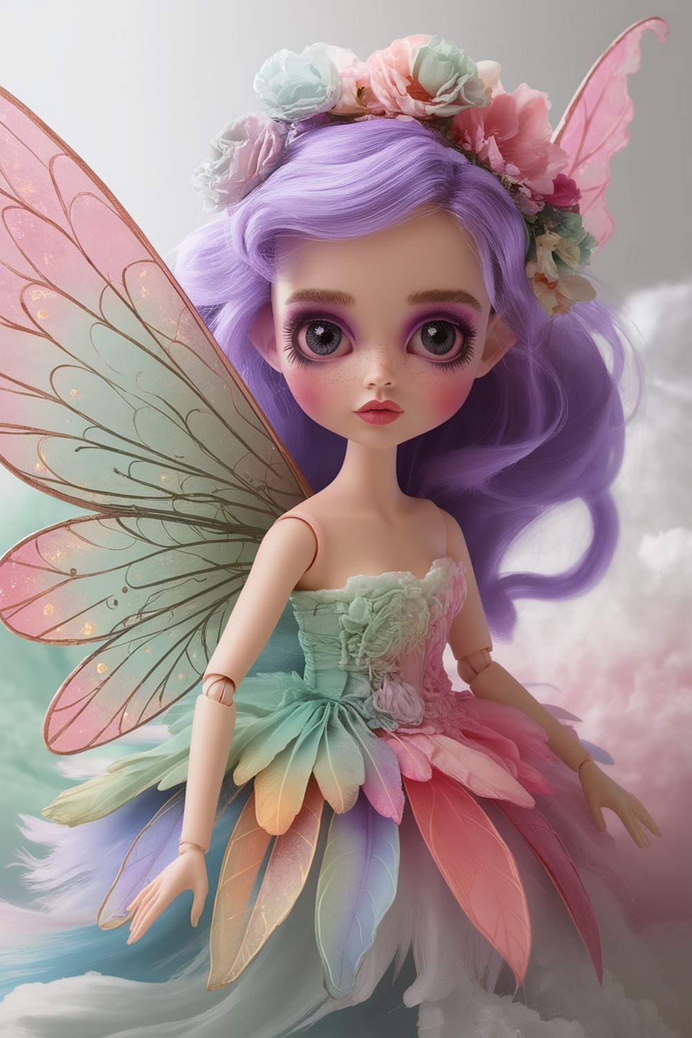 Soft color veils pastels that float over graphite