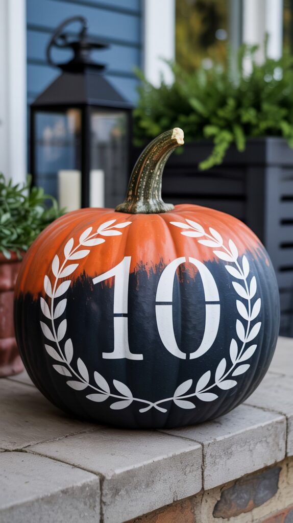 Stenciled House Number or Monogram Pumpkin Painting