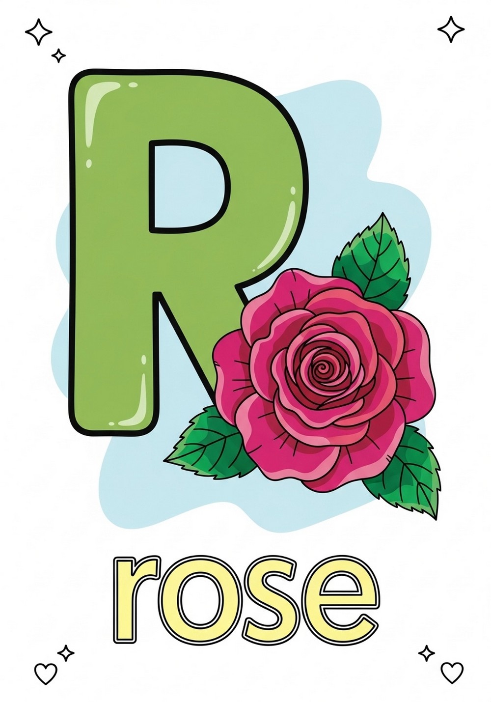 Alphabet Letter R With Rose