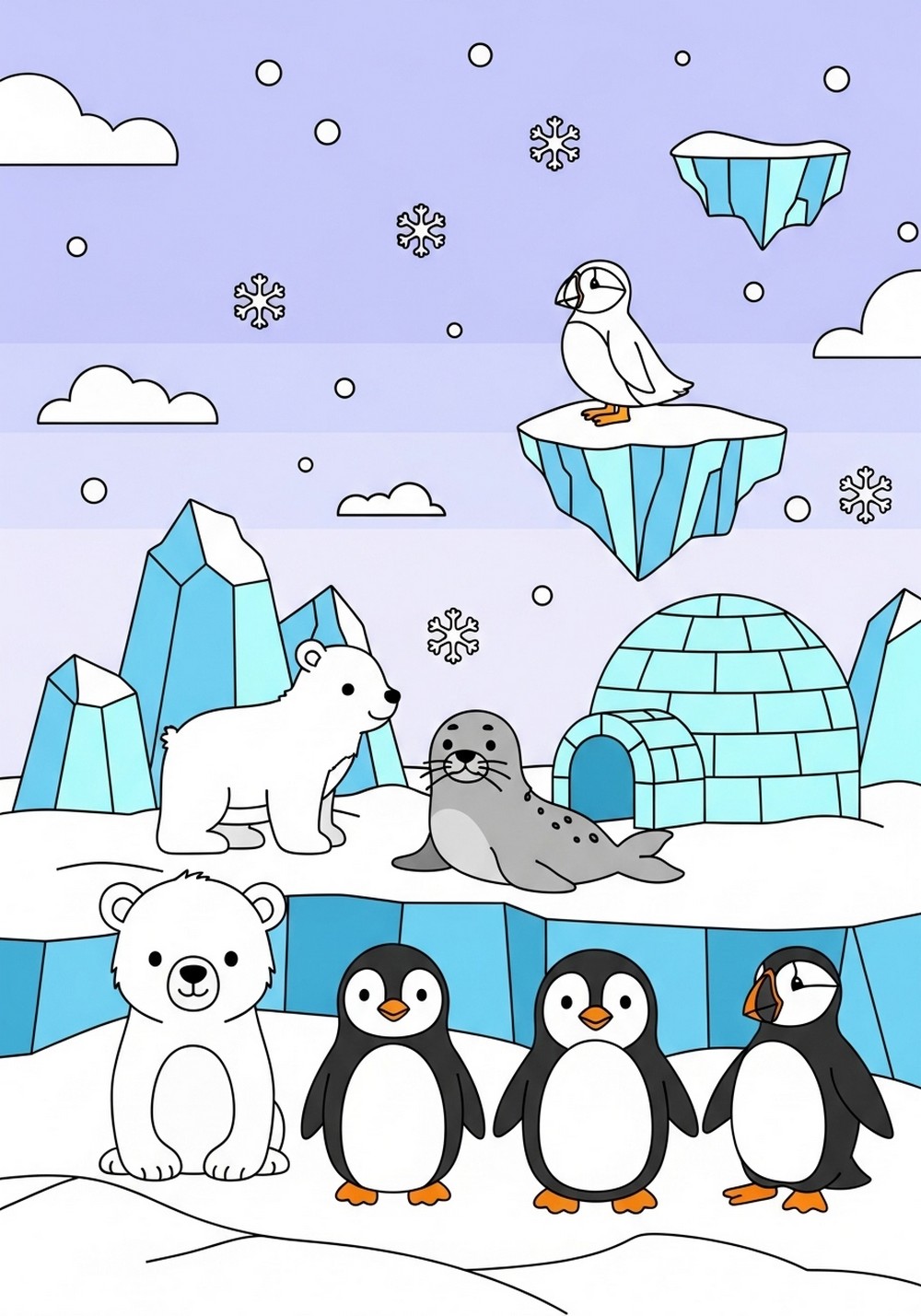 Arctic Animals On A Snowy Day