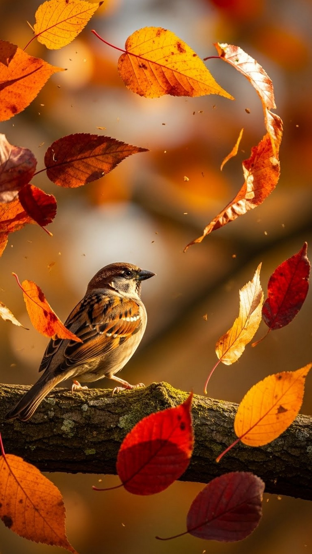 Autumn Leaves Sparrow