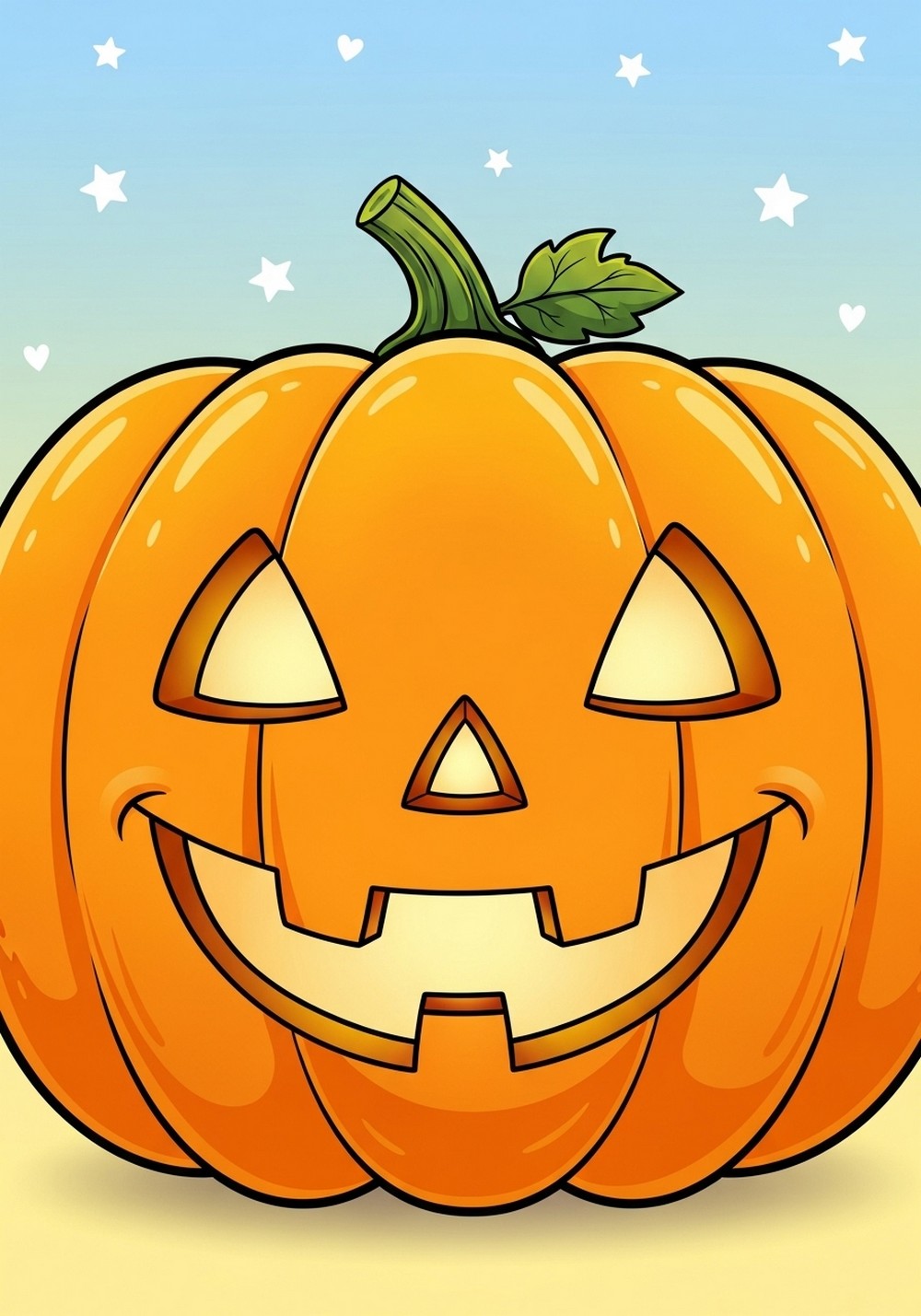 Big Happy Pumpkin Face Drawing