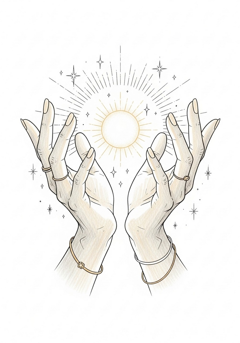 Celestial Hands Holding Light