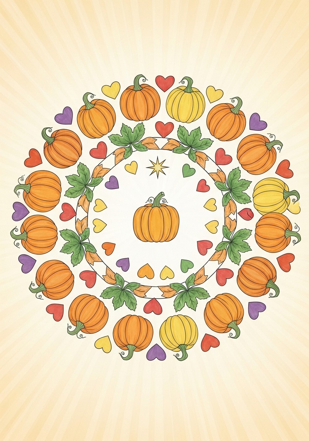 Circle Of Pumpkins Mandala For Kids